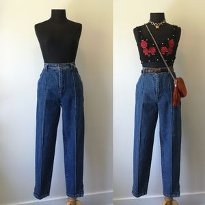 Vintage 90's high waist zipper ankle tapered jeans